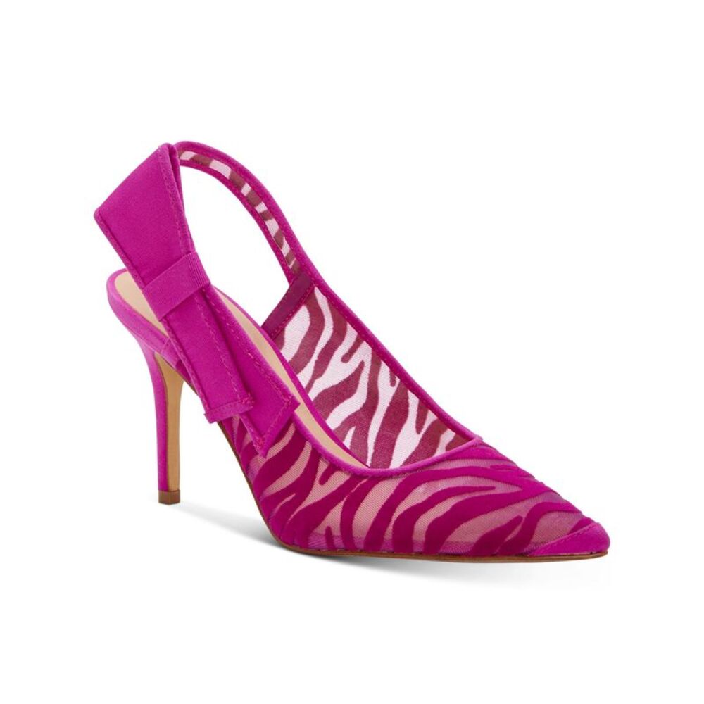INC Womens Purple Zebra Print Mesh Coletta Stiletto Slip On Slingback 6 M